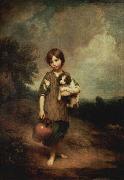 Thomas Gainsborough Cottage Girl with Dog and pitcher Spain oil painting reproduction